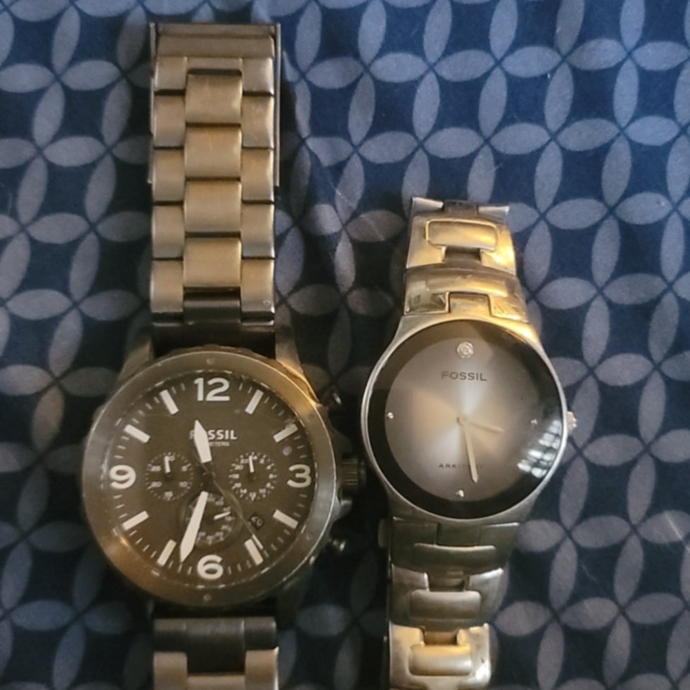 Fossil Silver Watches Set
